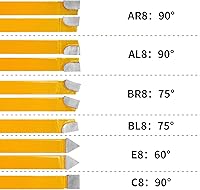 Vista 2 de PNBO 20 piezas 1/2 "punta de carburo con punta de cortador de broca de corte conjunto para herramientas de torno de metal.