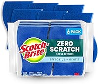 Scotch-Brite Zero Scratch Scrub Sponges, 6-Pack Non-Scratch Kitchen Sponges for Dishes, Nonstick Pots, Pans, Counters & Bathrooms