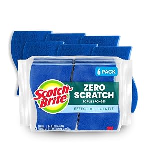 Scotch-Brite Zero Scratch Scrub Sponge 6 Kitchen Sponges for Cleaning Around the Home Bathroom More Scratch-free Dish Scrubber