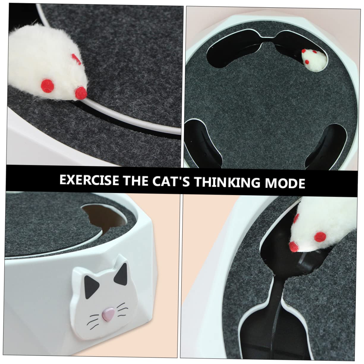 Toddmomy Elektronisches Katzenspielzeug mit Maus, Weiß, Batteriebetrieben | Abs Gehäuse, 3 Stück Aa Batterien, Interaktive Grabbewegung, für Haustiere und Katzen