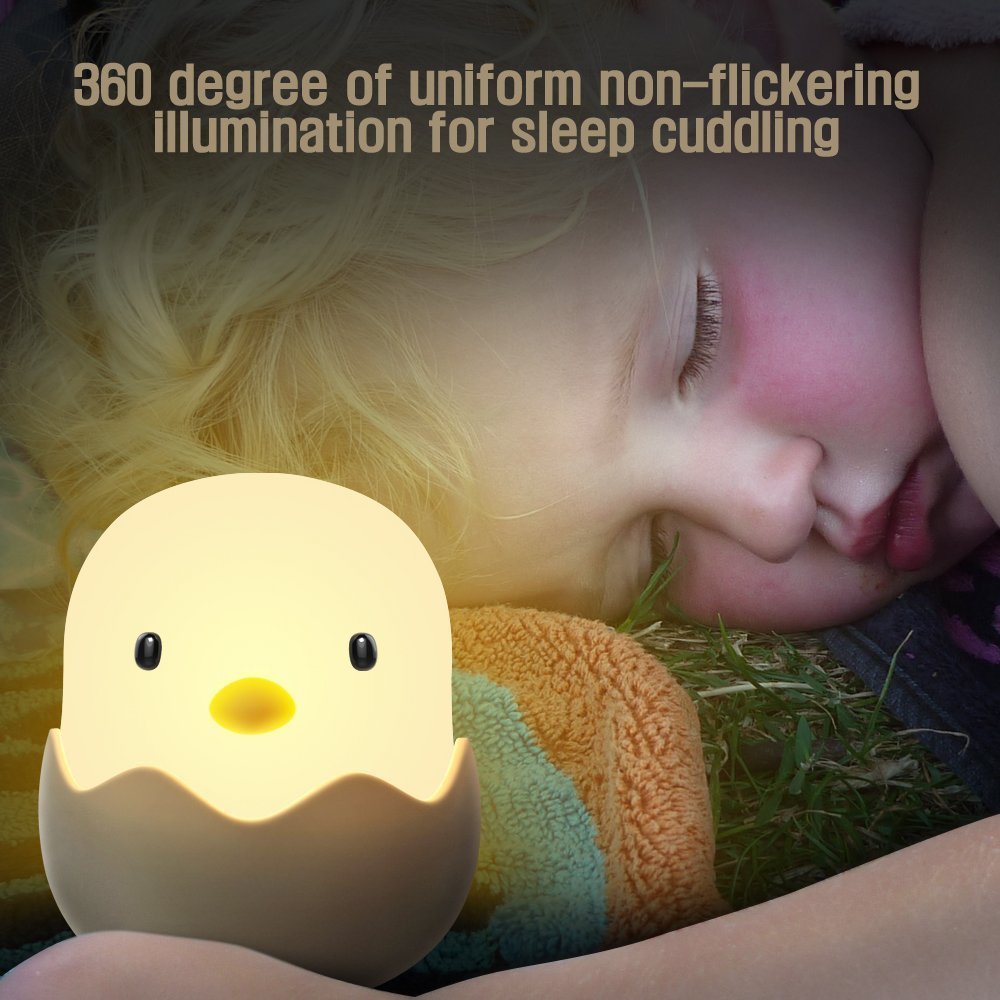Luce Notturna Bambini Ricaricabile: Lampada Neonato Silicone 7 Colori
