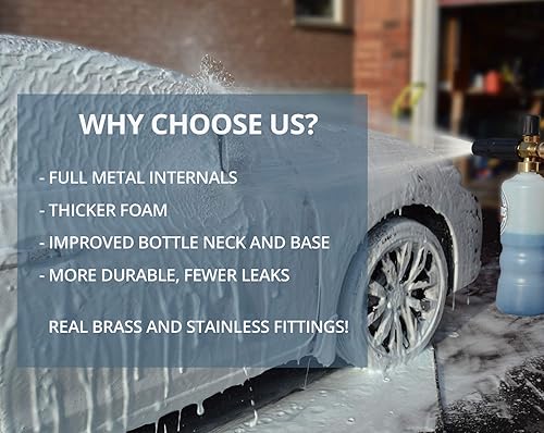 Miniatura 7 de McKillans Cañón de Espuma para Lavado de Autos para Lavadora a Presión - Lanzador de Nieve Dispensador de Jabón para Lavado de Autos con Espuma