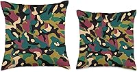 Vista 3 de Pure Pattern Paradise Colorido Patrón Abstracto Camuflaje #032 Cojín de tiro 16x16, Multicolor