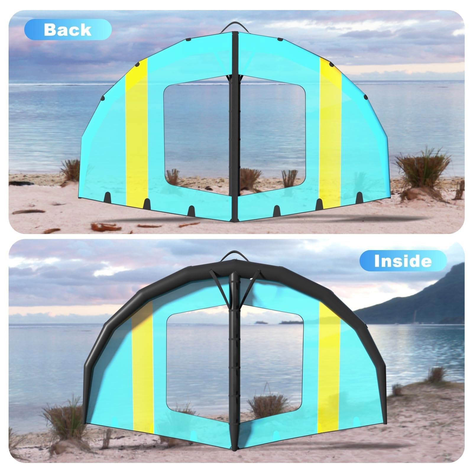 4㎡/5㎡/6㎡ Aufblasbarer Flügel for Windsurfen, aufblasbarer Flügel for Handflügel-Foliendrachensurfen, Surfsegel im Fensterdesign, Wingsurfer-Drachen for Wassersport, Kitesurfen, Surfen
