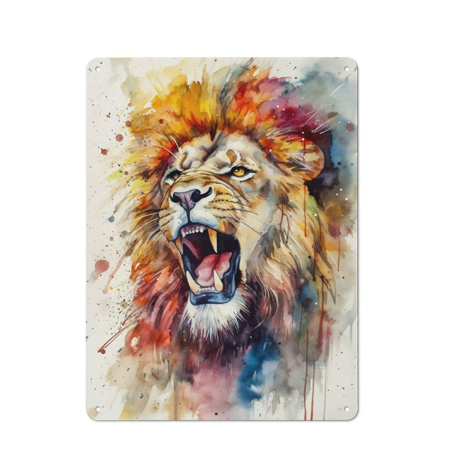 Junmoney Cute Animal Is Angry Rustic Tin Wall Plaque 40X30cm For Studio Or Craft Room, For Garage, Workshop And Man Cave Decoration