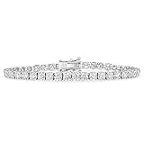 Round Cut Diamond Tennis Bracelet, White Gold, Natural G VS Diamonds, 10.20 CT Total Weight, 18K White Gold Setting