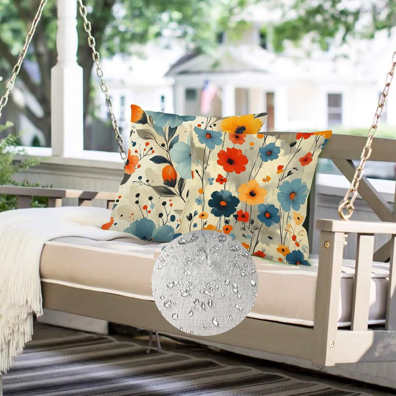 Juego de 4 Fundas Cojines Rural Flores (5) 45 x 45 cm Fundas Cojines, Decoración Moderna Cojin Exterior, para Sofá salón Coche Cama Sillas Decoración, Cuadrado Terciopelo Sofá Cojín Exterior m-475