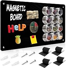 Magnetic Board Black, 29 x 43.5 x 0.1 cm Ultra Thin Magnetic Wall Board for Magnets, A3 Magnetic Plate for Home, Kitchen and Office (Black – 1 Piece)
