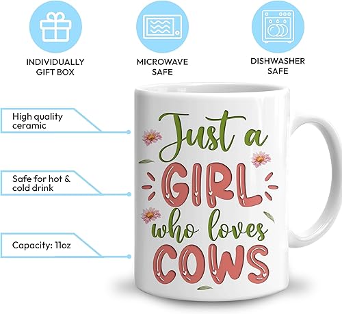 Miniatura 8 de Hyturtle Regalos personalizados para amantes de las vacas de las tierras altas  Just A Girl Who Loves Cows - Taza de café de cerámica con nombre