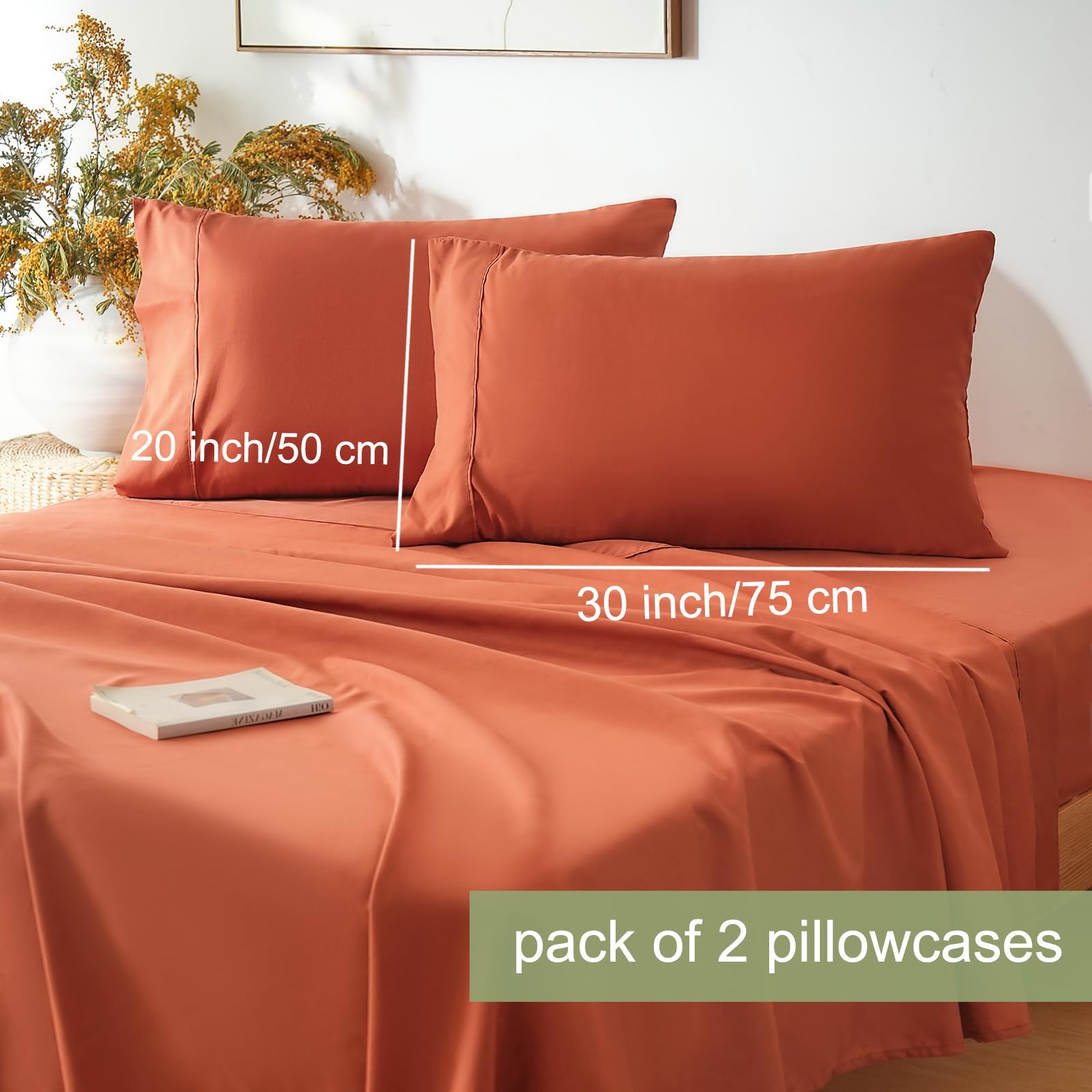 Juego de sábanas de microfibra cepillada, ropa de cama suave de lujo, resistente a la decoloración 4