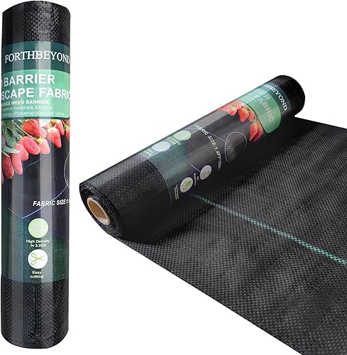 FORTHBEYOND Tela de barrera contra malezas de 1.4 pies x 100 pies, tela de barrera de malezas de jardín, tela de jardinería con protección UV,