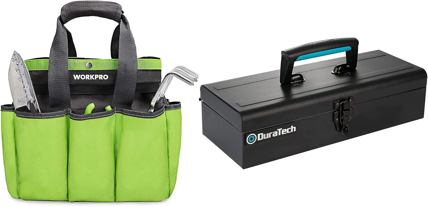 WORKPRO Garden Tool Bag & DuraTech Metal Tool Box