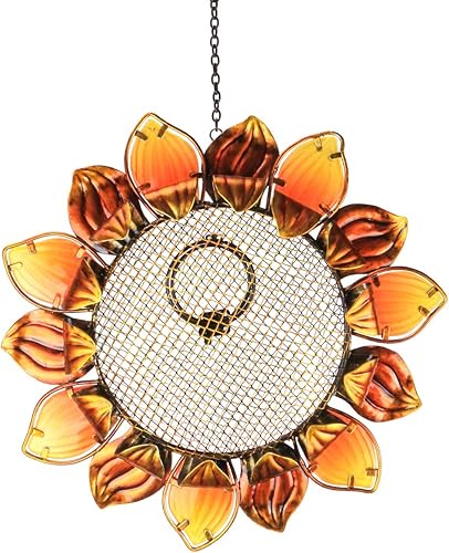 MUMTOP Bluebird - Comedero para pájaros de metal, para exteriores, con cadena colgante, para decoración exterior de jardín y patio