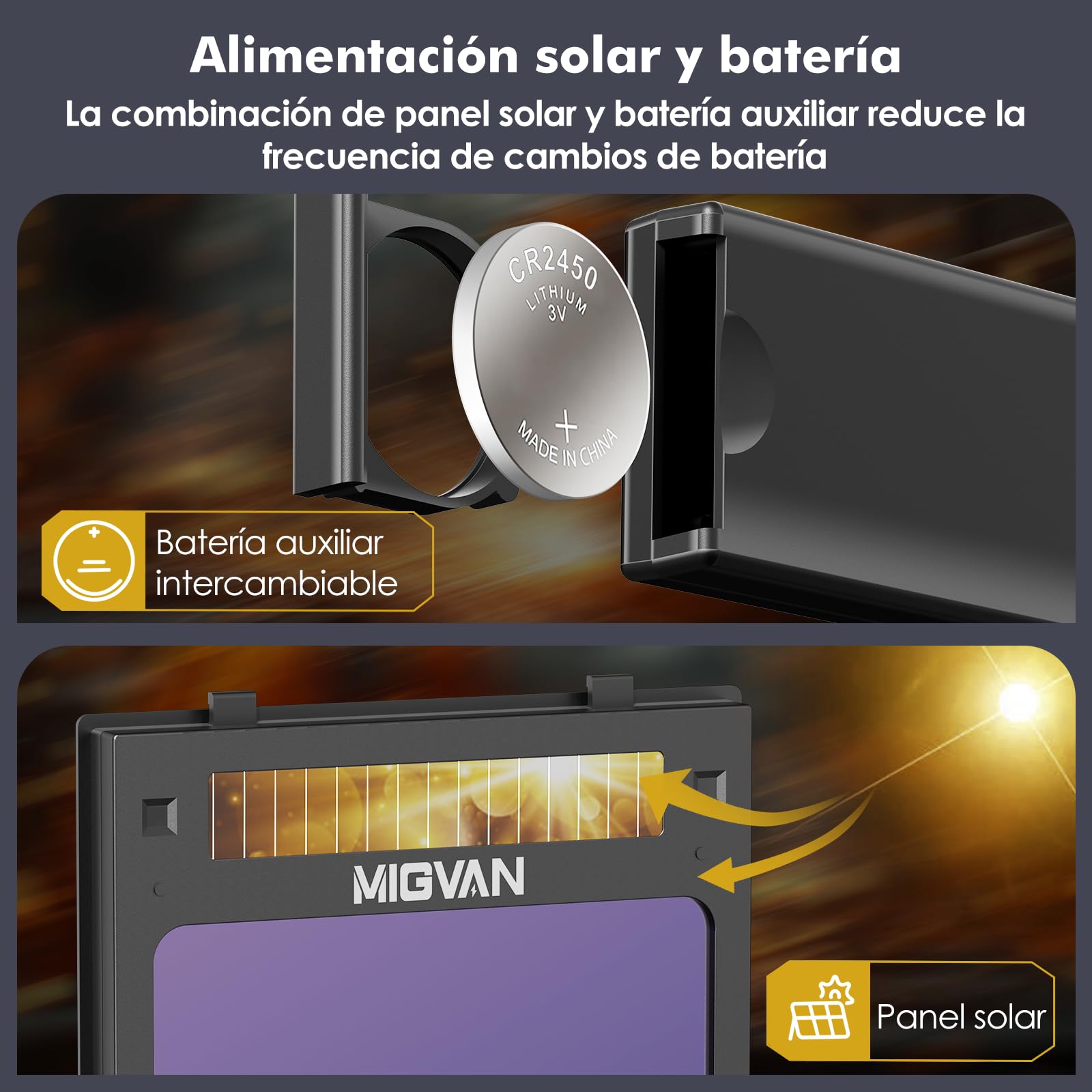 Careta Soldar Automática 0,1 ms oscurecimiento automático – Máscara Soldar True-Color, 100×82 mm, Solar y batería, DIN 4/5-9/9-13 – Careta de Soldar MIG TIG MMA ARC Esmerilado H21