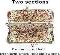 Vista 3 de Monedero con adorable diseño floral y hebilla, bolso vintage de cierre suave