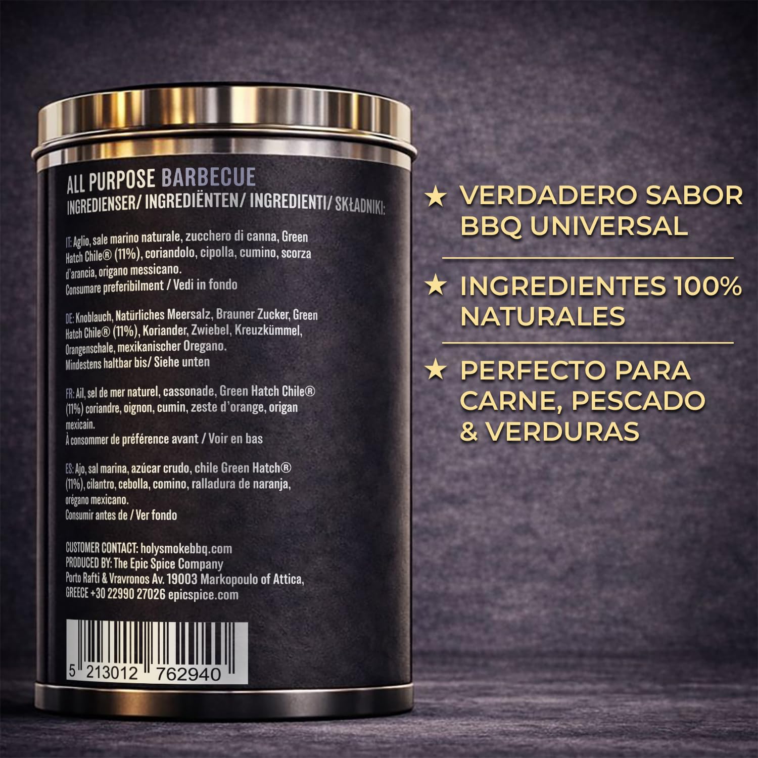 All Purpose Barbecue BBQ Rub Sazonador Spice Mix Especias Barbacoa Condimento Seco para Carne verduras Brisket Cordero Bistec Fajitas pollo pescado y patatas175g — view 7