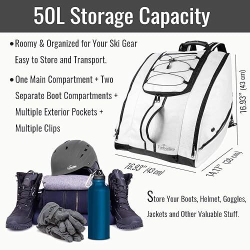 Miniatura 2 de Bolsa para botas de esquí, bolsa para botas de snowboard para esquí y snowboard, equipaje de viaje, almacenamiento y transporte, casco gafas guantes