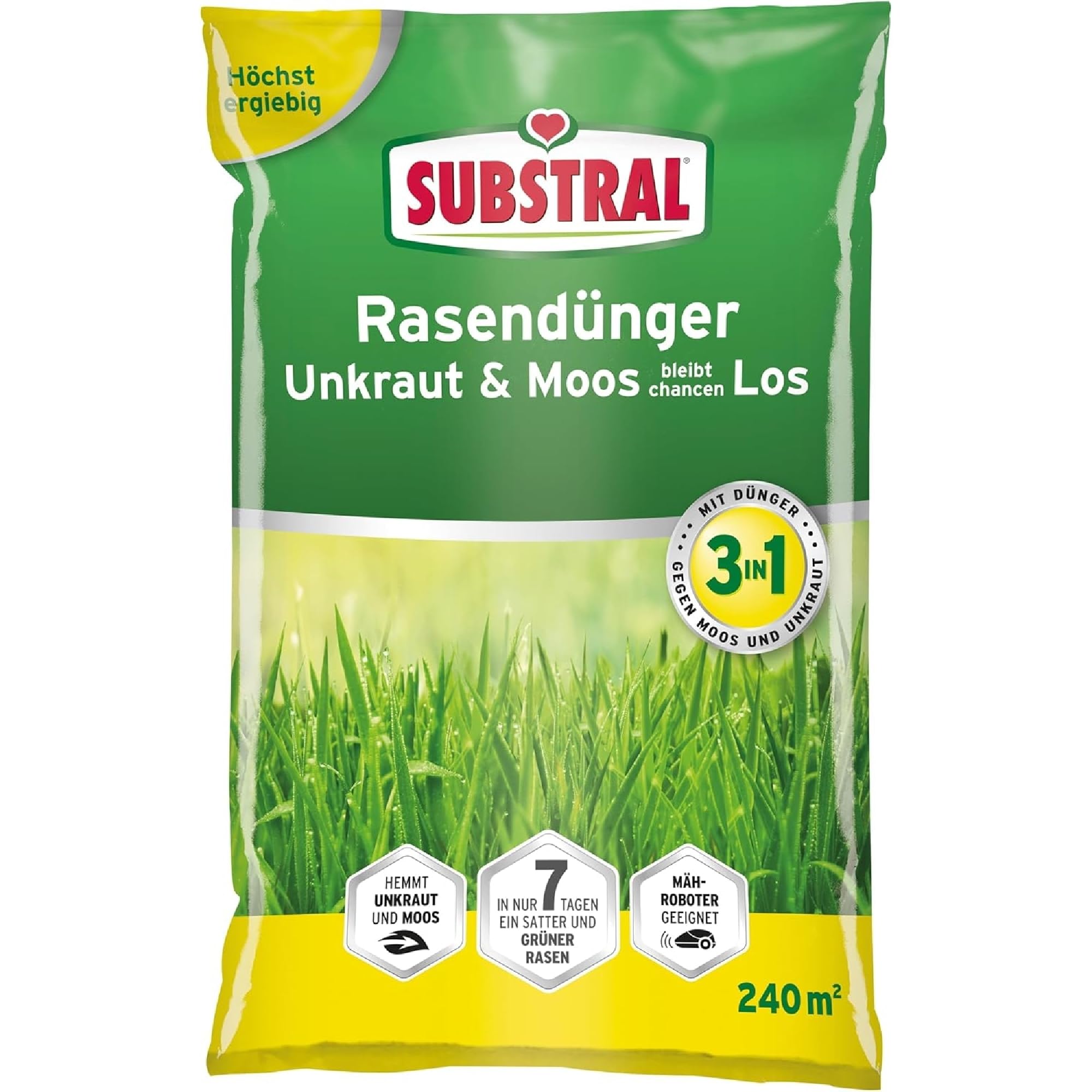 Substral Rasendünger Unkraut & Moos bleibt chancenlos 7,2kg 240m²