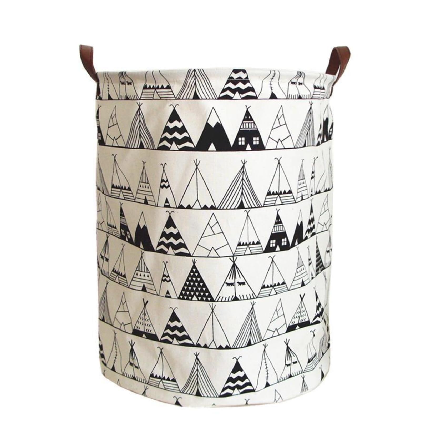 Nictemaw Large Storage Basket, Folding Laundry Hamper Canvas Laundry Basket with...