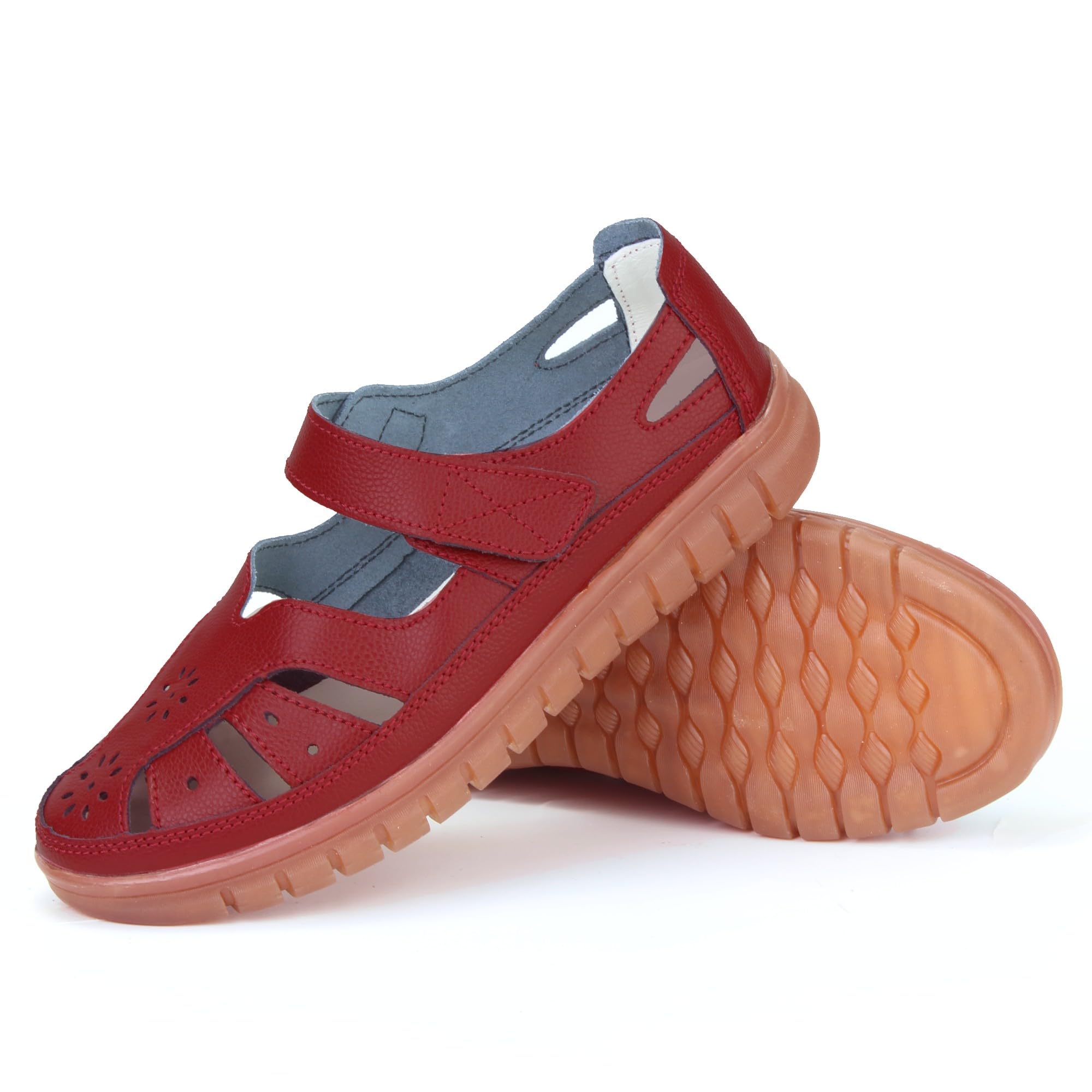 Women 's Classic Genuine Leather Casual Flat Sandal Closed Toe Fisherman Sandals Comfy Work Sandal Everyday Walking Shoe