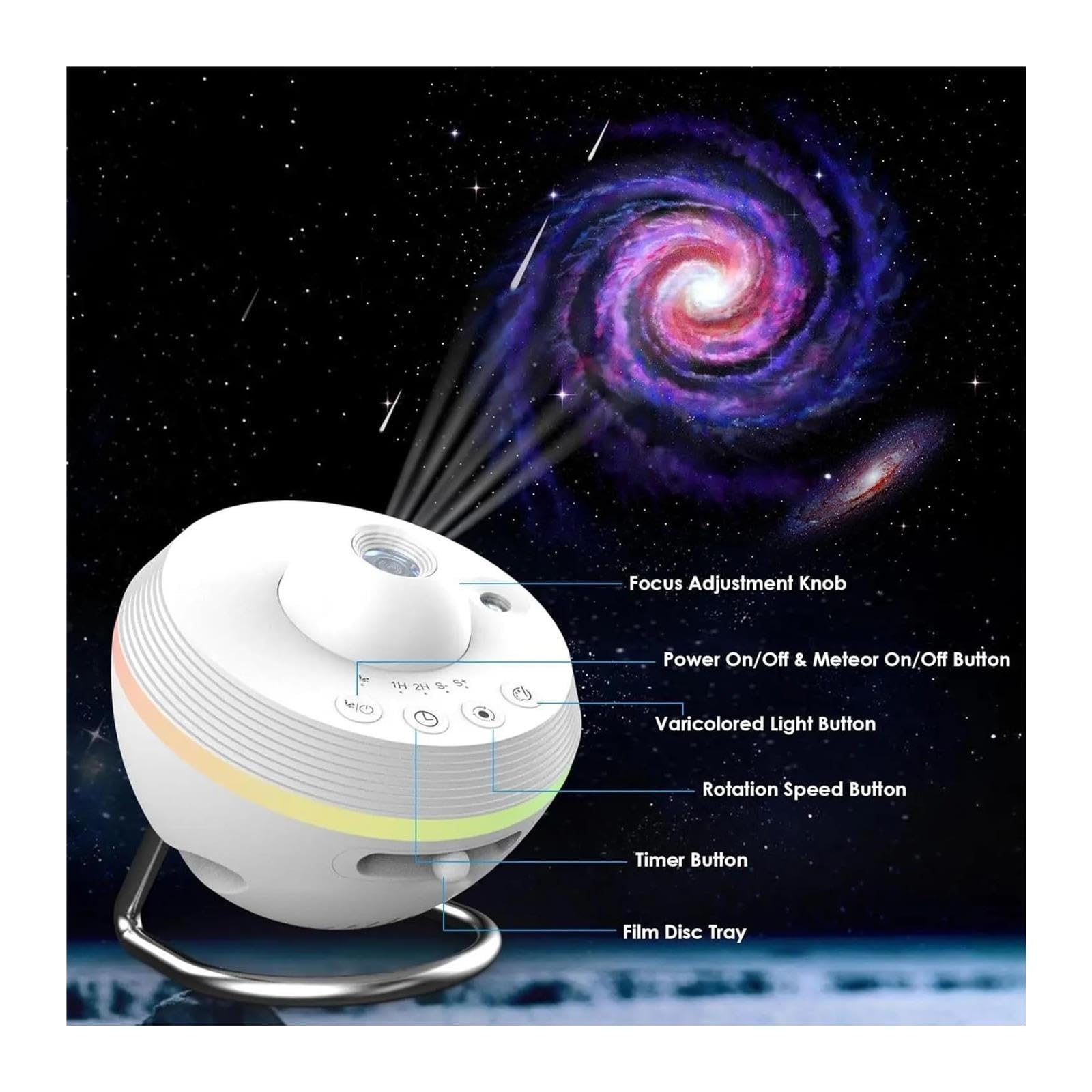 Projecteur De Galaxie Planétarium 13 En 1, Veilleuse Étoilée Rotative