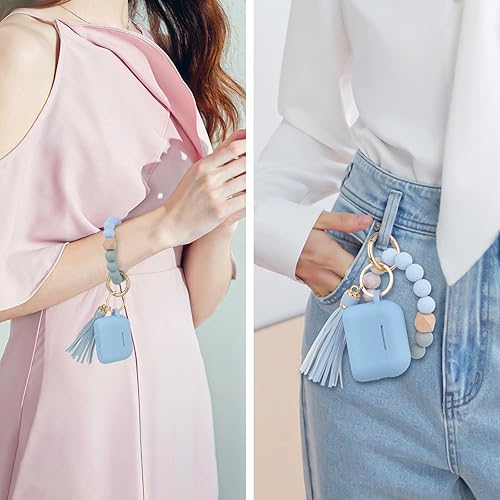 Miniatura 7 de Filoto Funda para Estuche de Airpods Pro de 2 Generación 2022, Linda Funda Protectora de Silicona con Accesorios de Pulsera y Llavero para Nuevos