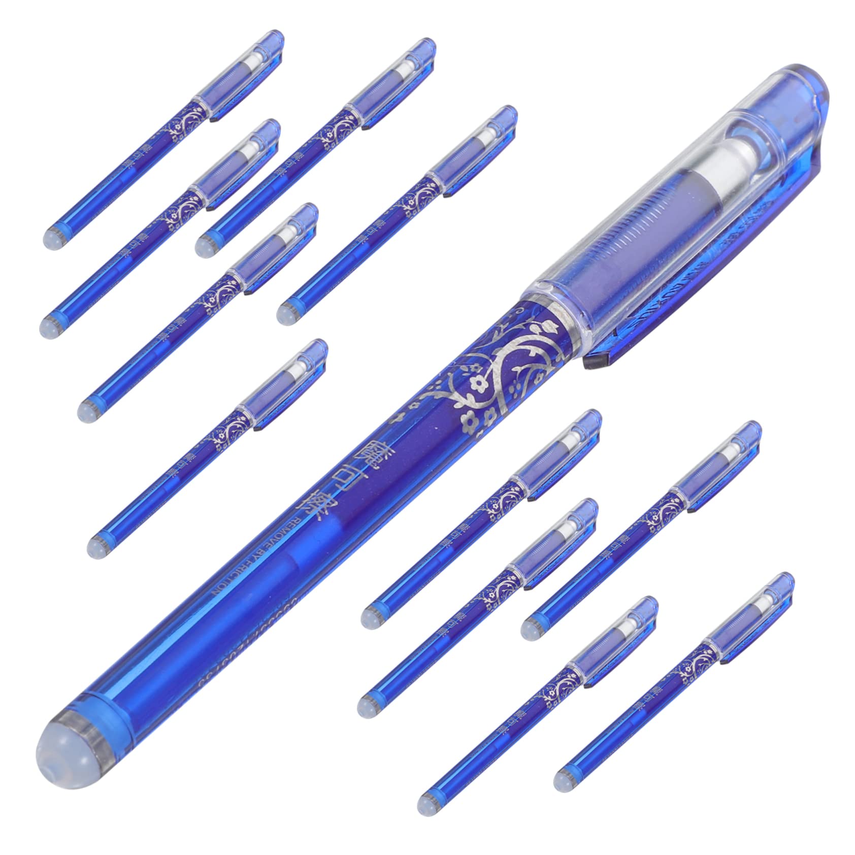 Lurrose 36 Pièces stylo effaçable stylos à bille noir s gel noirs de prise de notes effaçables erasable pen bleu chinois pour écrire 0,5 encrer Blue