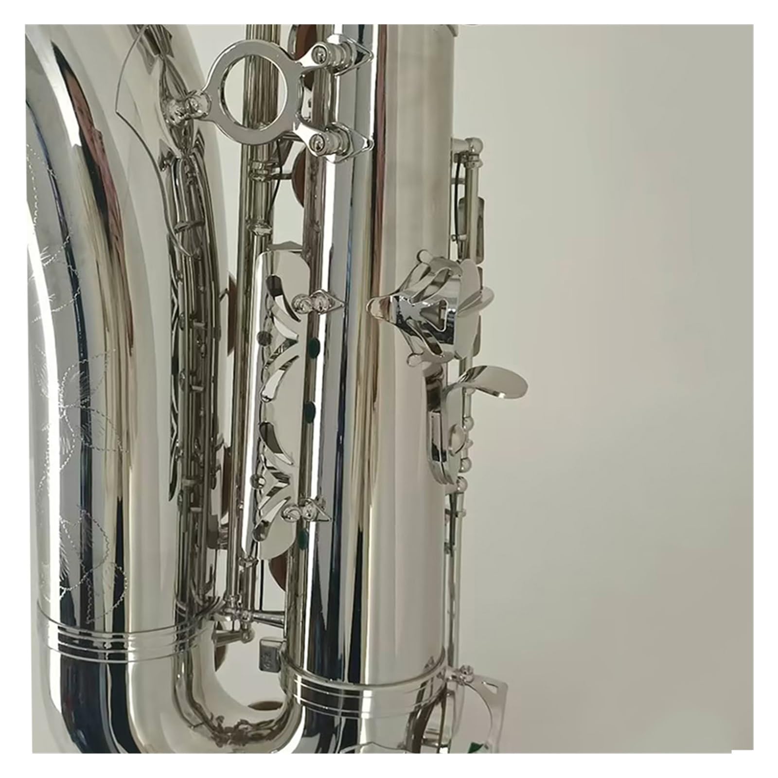 Sassofono Tenore Carve Pattern Strumento A Fiato Sib Ottone Laccato Argento Sax Con Custodia Altri Accessori Sassofono per principianti Kit