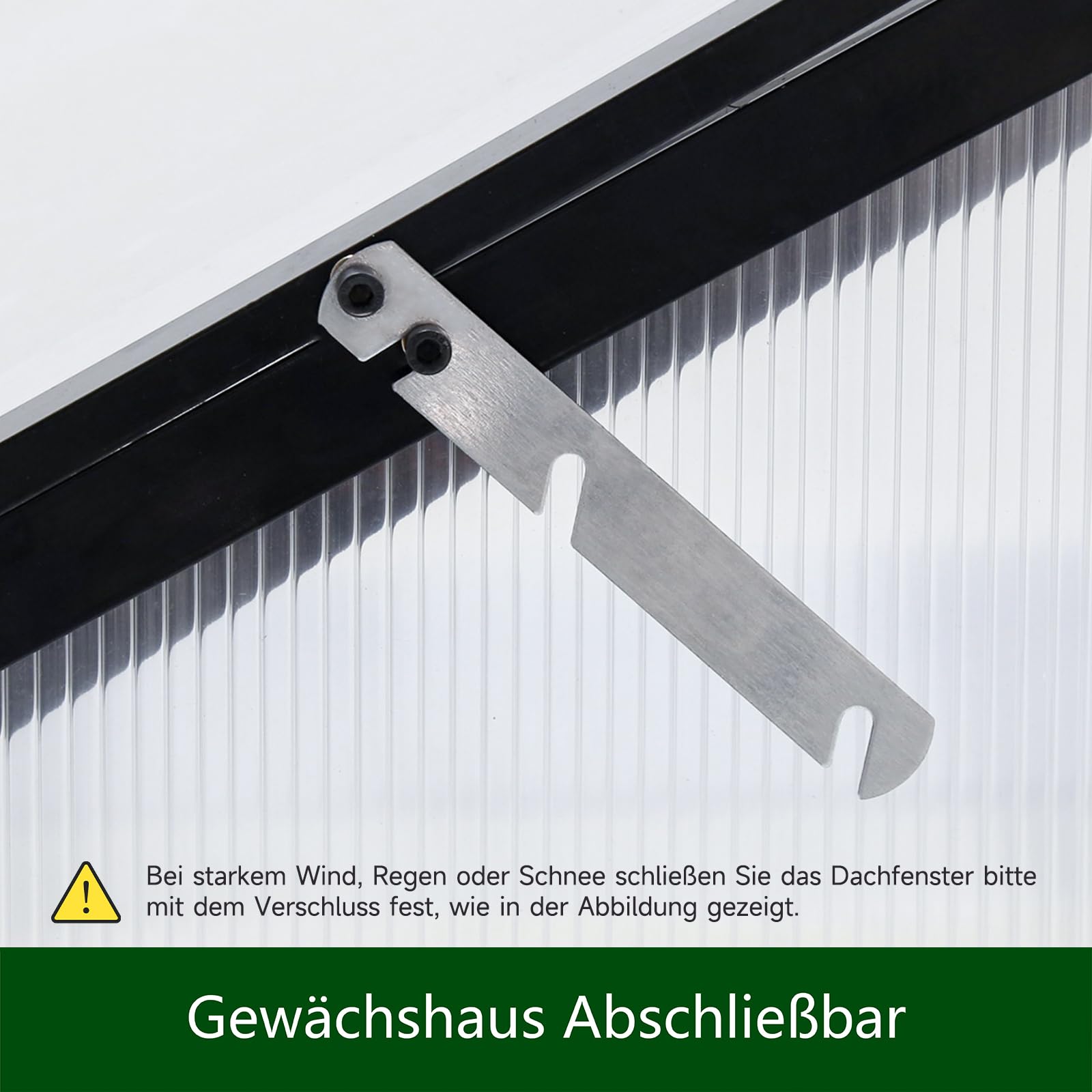 Aluminium Anlehngewächshaus Beistell Tomatengewächshaus klein Gewächshaus Dreitürig Treibhaus 190x55X180 cm schwarz
