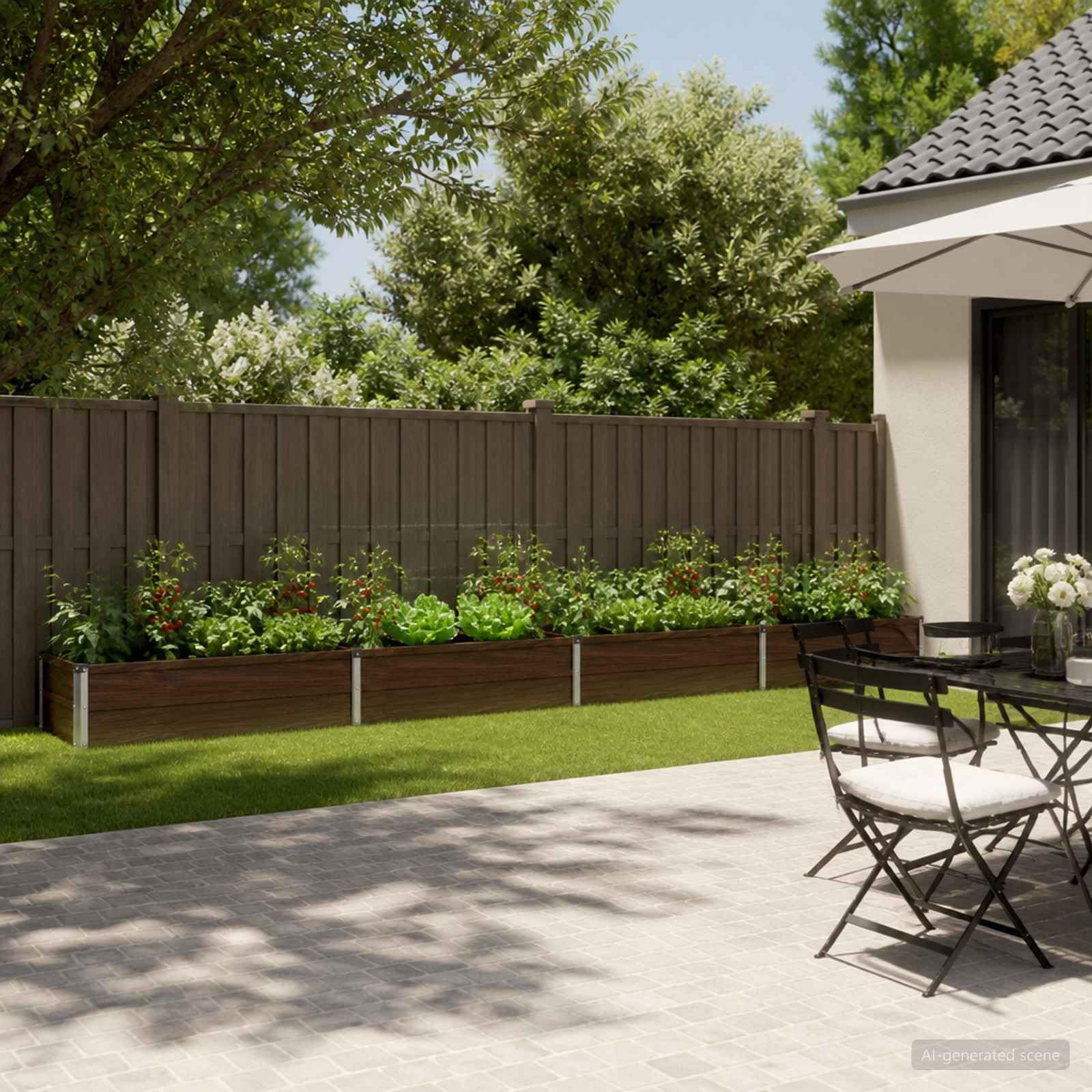 vidaXL Jardin surélevé Noir 320 x 40 x 24 cm Acier laminé à Froid