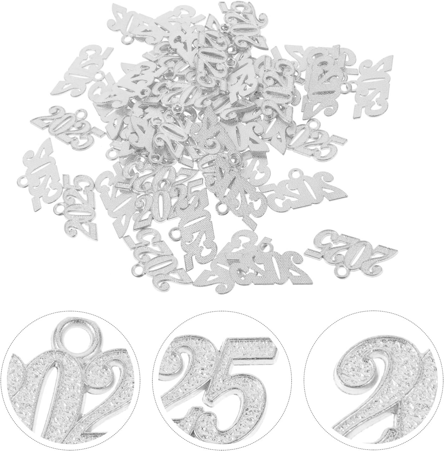 EXCEART 50Pcs 2024 Year Letter Charms Pendant Diy Jewelry Making Charm for New Years Eve Gift Jewelry Graduation Hat Ornament - Image 8