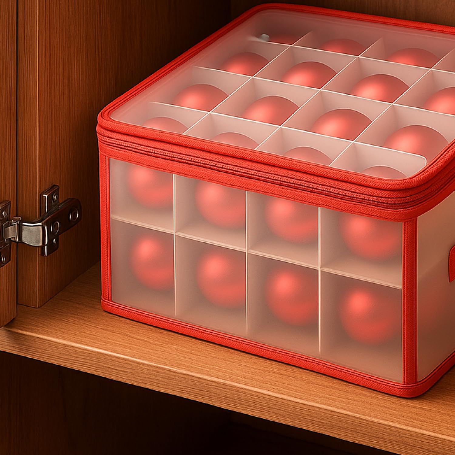 COM-FOUR® 3X Aufbewahrungsbox für insgesamt 96 Weihnachtskugeln