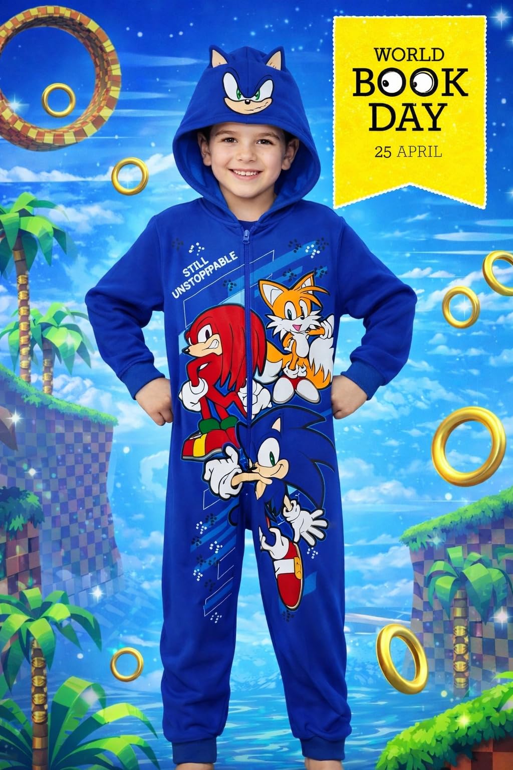 Sonic The Hedgehog, Pyjama à capuche pour garçons ou filles, âge 4-14 ans