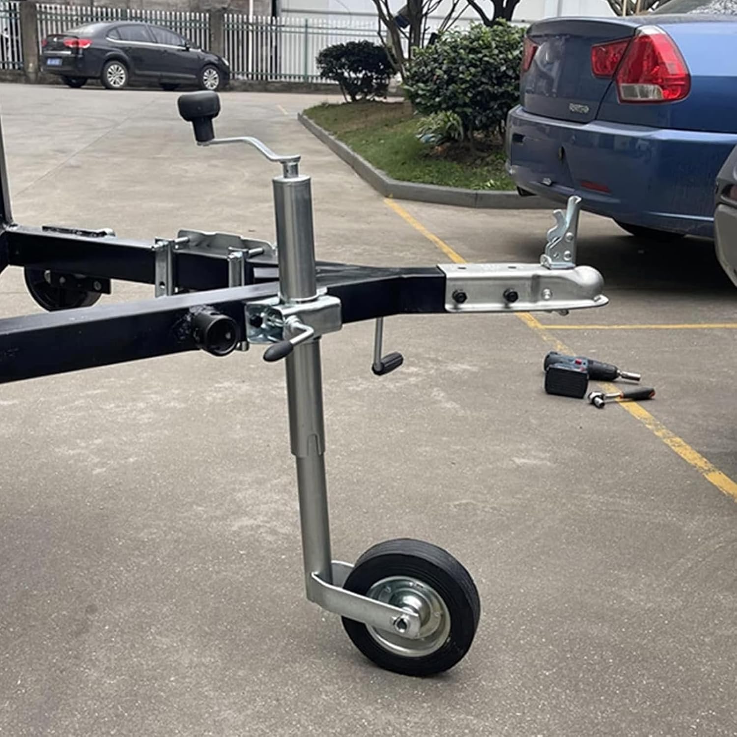 Trailer Jack Wheel - Boat Trailer Jack with Wheel, Lift Bolt-on Swivel Tang 150kg Heavy Duty Jockey with 20cm 25cm Vertical, for Yachts, Boats, Trailers(