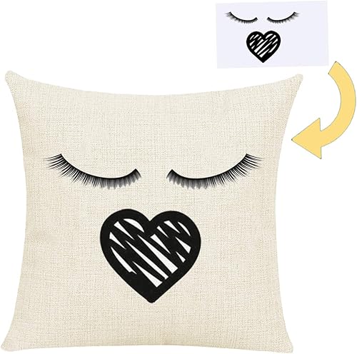 Funda de almohada de lino de 16 x 16 pulgadas, 4 fundas de almohada de lino para sofá, proyectos de vinilo, impresión personalizada de prensa de disponible en Yaxa Peru