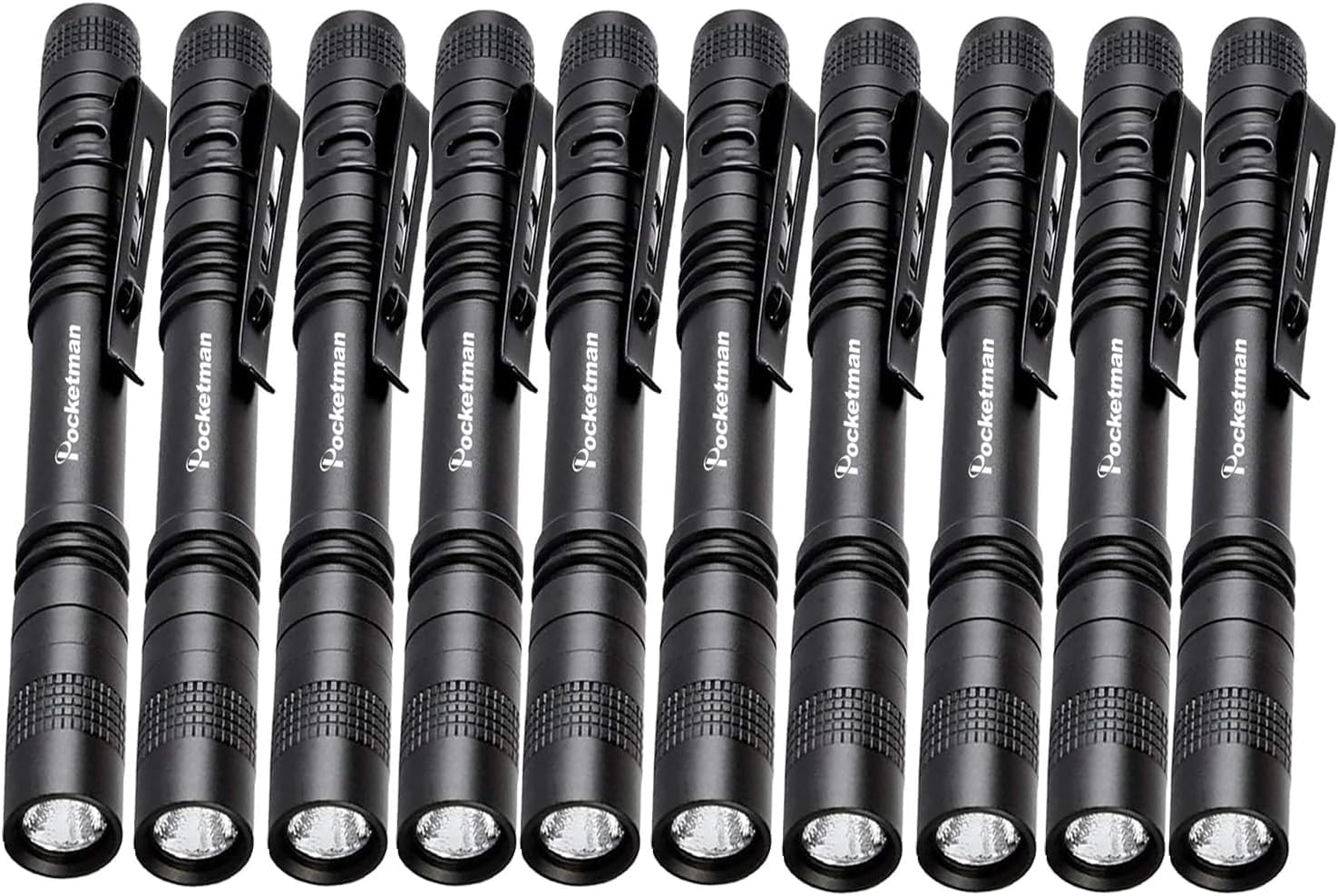 Pocketman 10 Pack Led Penlight Flashlight Small Flashlight Pocket-Size Pen Torch With Clip For Lighting (10 Pack)