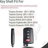 Vista 4 de Carcasa de llavero de repuesto para Toyota Avalon Camry Corolla RAV4 Highlander Sequoia 2011 2012 2013 2014 2015 2016 2017 2018 2019, control remoto