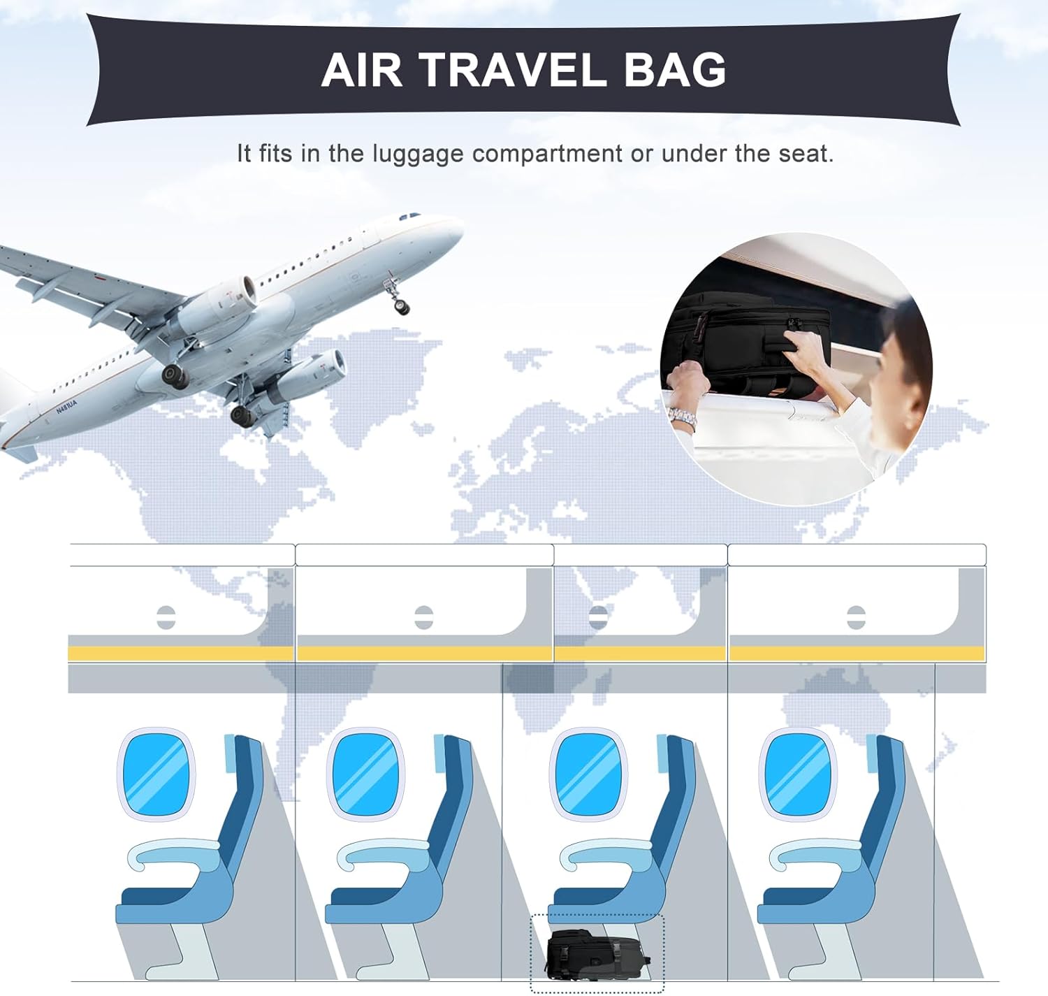 coowoz Travel Backpack For Women Men Airline Approved,Black Carry On Backpack,Large Hiking Laptop College Backpacks Waterproof Outdoor Sports Rucksack Casual Daypack Fit 15.6 Inch Backpacks - Image 5