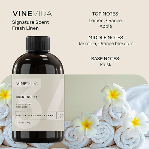 Miniatura 725 de VINEVIDA [4 onzas] Aceite de fragancia de madera de teca de caoba para fabricación de velas y fabricación de jabón, aromas de velas prémium para