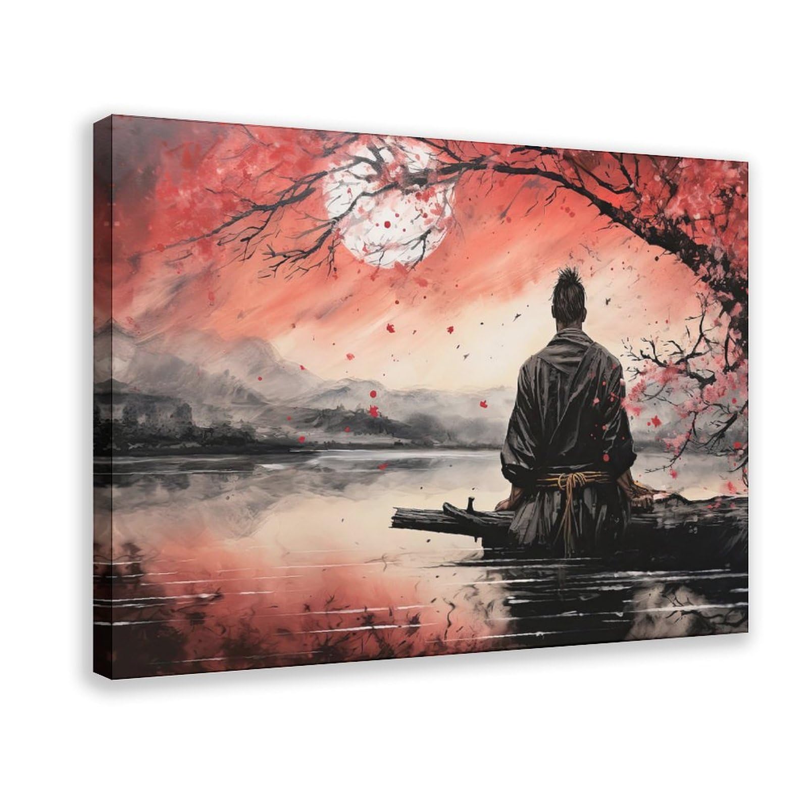 Qnvjqkdsi Frame Japanese Samurai Art Canvas Poster Wall Art Decor Print Picture Paintings For Living Room Bedroom Decoration 8" L X 12" W