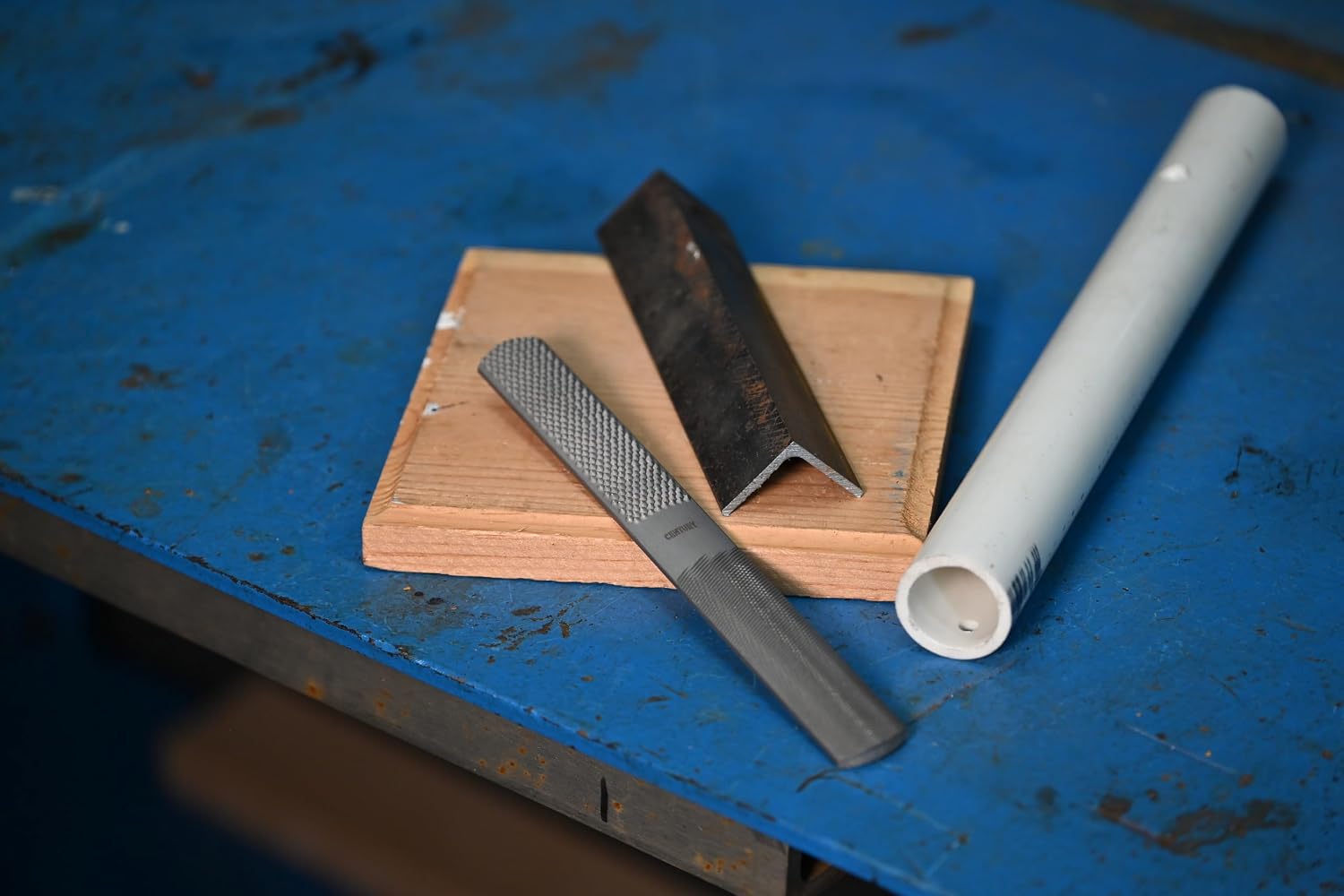 Century Drill & Tool 4060 4-in-1 Half Round Hand File, 8" | curved surface shaping, flat surface shaping, rasp teeth
