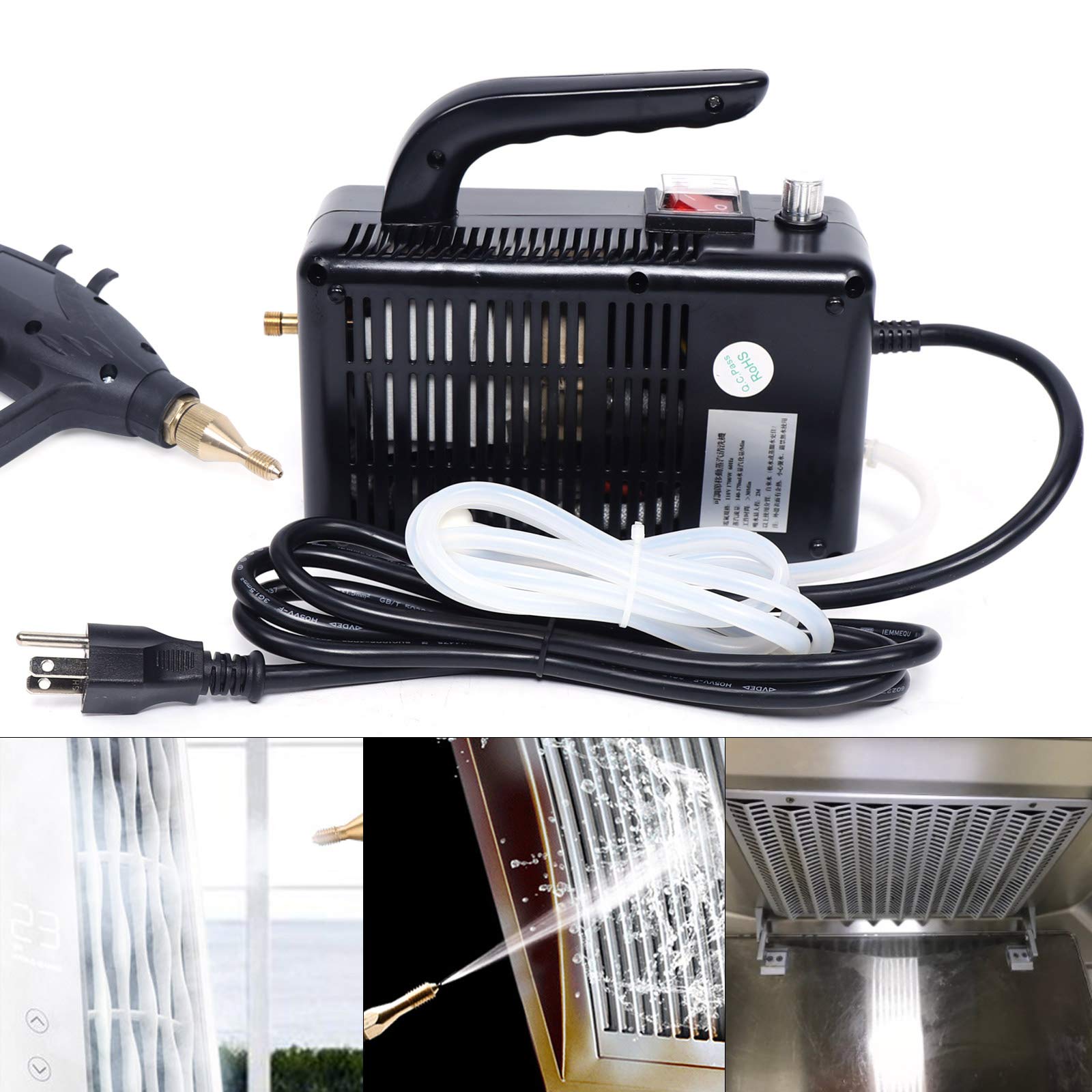 YIPONYT Steam Cleaner Machine?1600W Electric High Pressure Steam Clean Mobile Cleaning Machine?Multifunction Handheld Steam Cleaner for Home Use Grout Tile Car Kitchen Bathroom(Black?