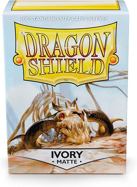Dragon Shield ART11017 Standard Size Sleeves 100pk-Ivory, Matte Ivory