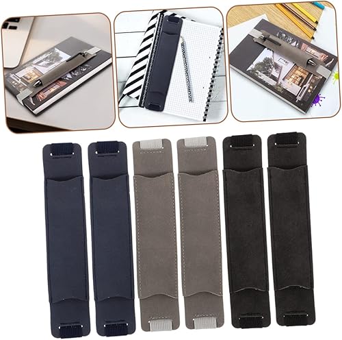 Miniatura 3 de NUOBESTY 6 unids titulares de cuero individual bolsas de cuaderno banda para cubiertas bandas mangas elásticas con soporte lápices manga pluma