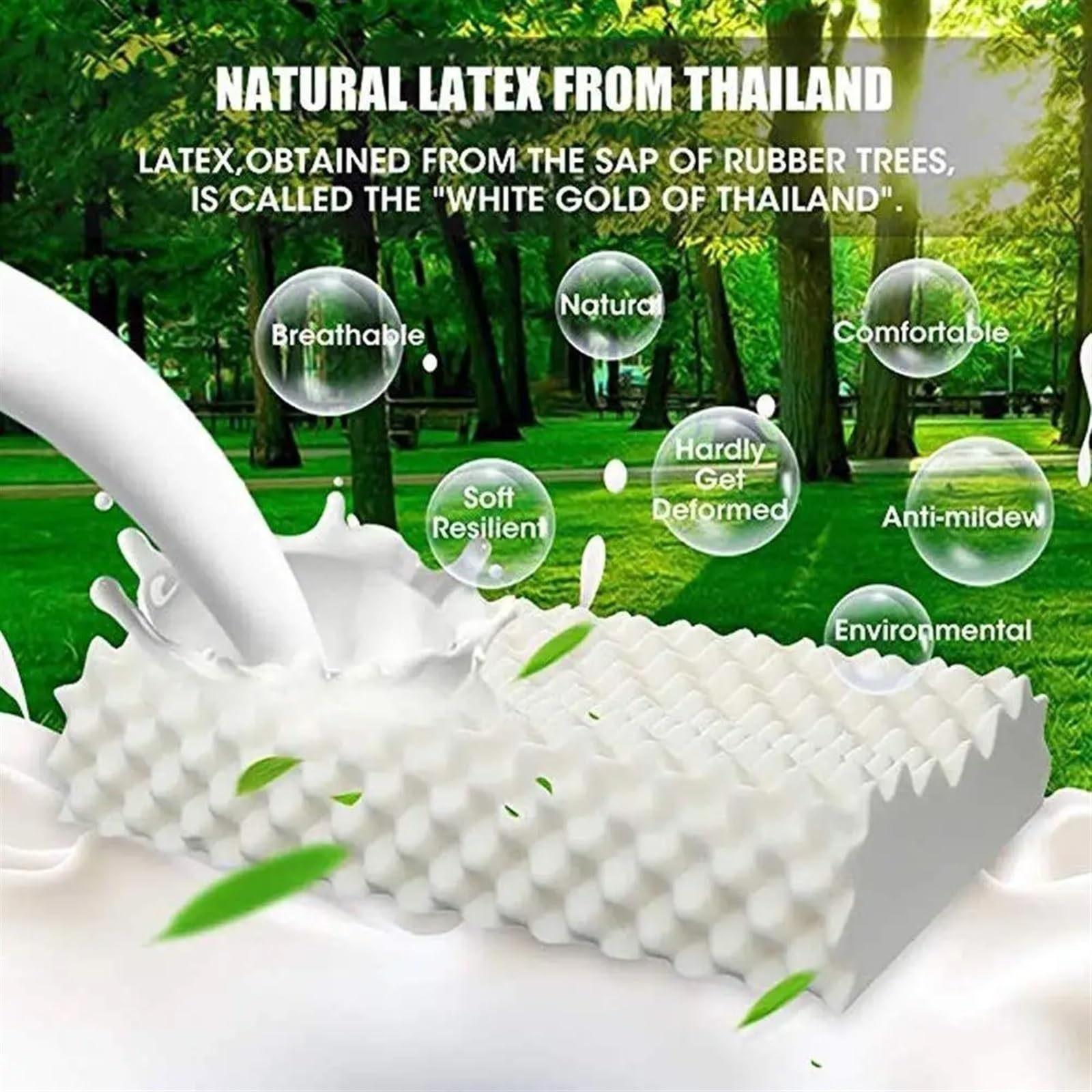 Oreiller Latex Naturel LPHFDCS - Oreiller Ergonomique Avec Noyau De Massage Pour Un Sommeil Réparateur (Wave Style 30x50cm)