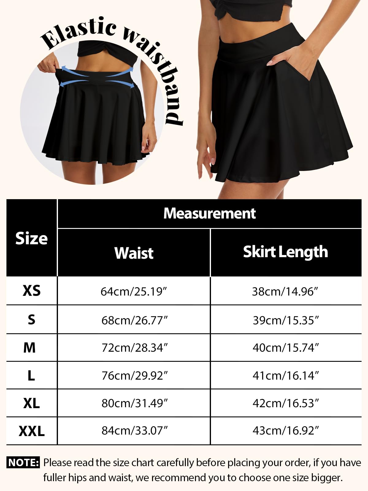 Falda para Mujer con pantalón Cintura Alta Elástica Patinadora Faldas Cortas Básicas Bolsillos Versátil Minifalda Falda de Tenis XS-XXL