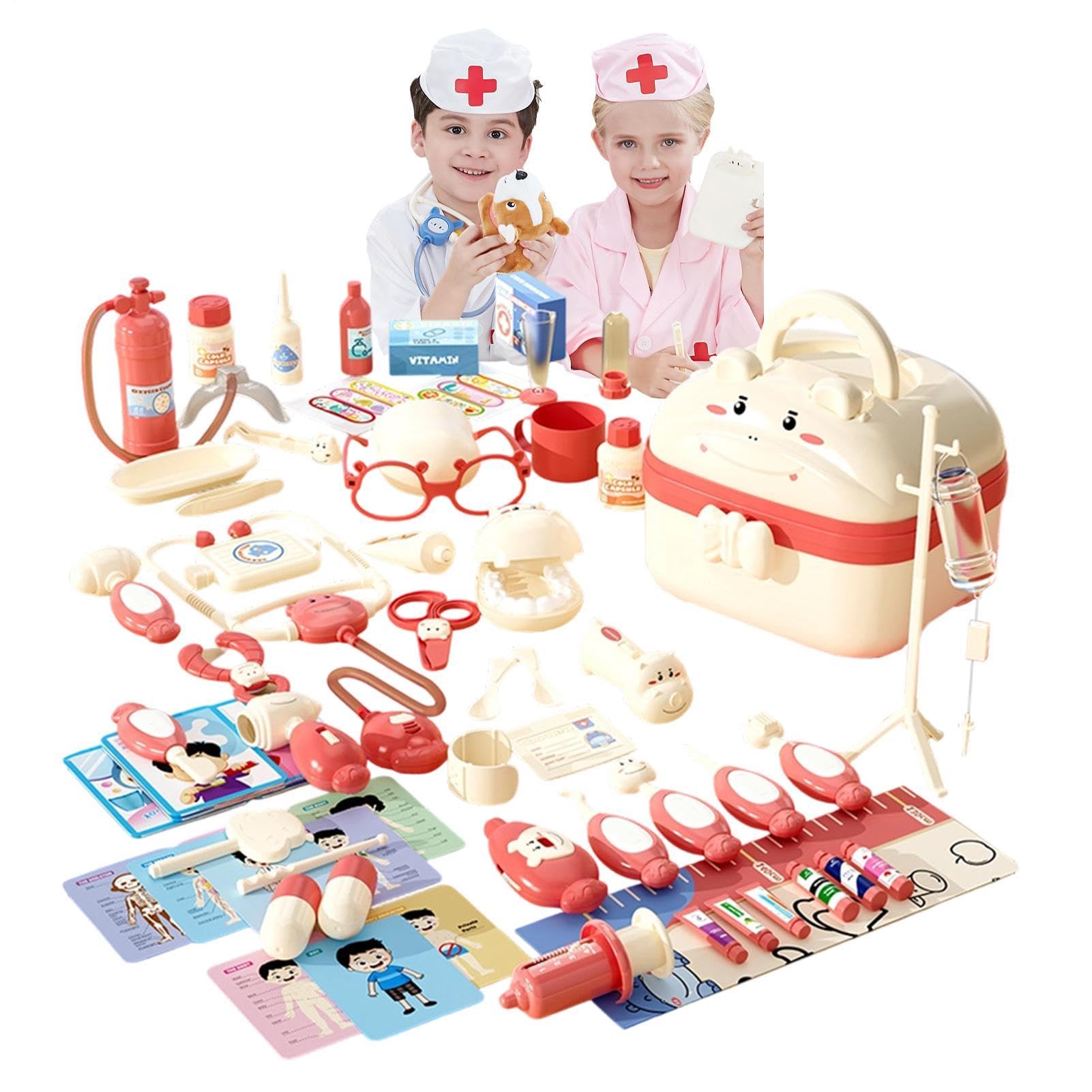 Kit Giocattolo Medico Per Bambini - Kit Medico Per Bambini Con Design A | Forma Di Valigetta - Set Del Dottore Per , Simulazione Medica, Illuminazione E Suoni | Per Ragazzini e Ragazzine