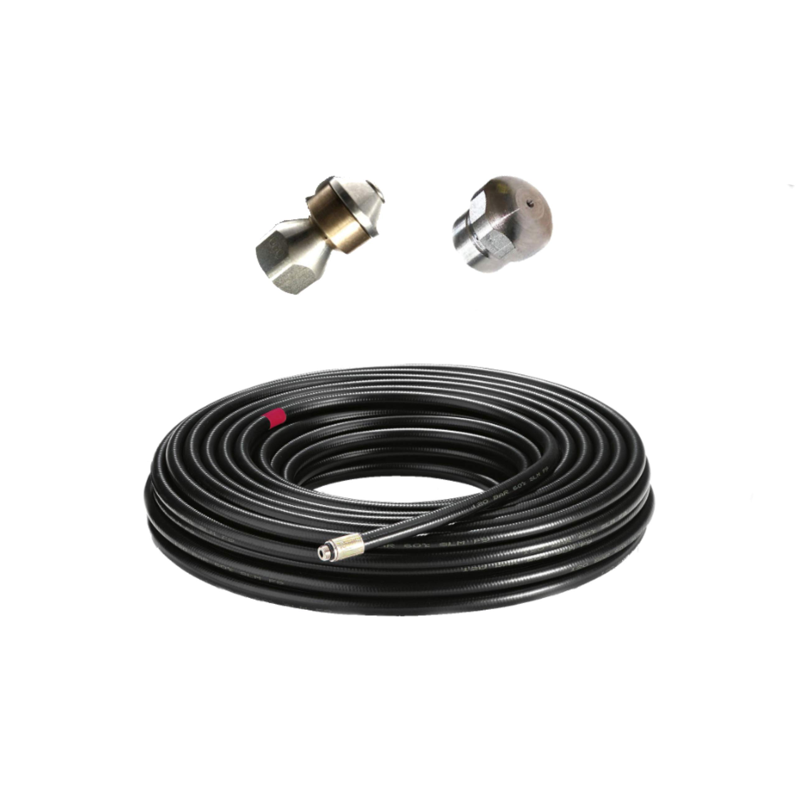 15 m tubo flessibile di pulizia – Set Professional con tubo pulizia ugello va in acciaio inox & Tubo Pulizia Ugello rotante per acqua fredda Pulitore ad alta pressione 6.390–027.0