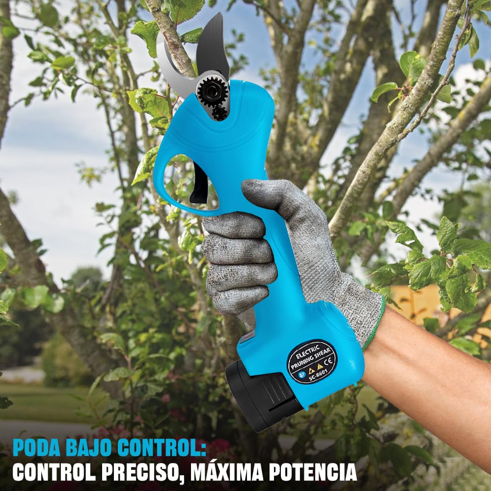 Eachbid Tijeras de Podar Electricas para Jardín Tijeras Podadora Inalámbricas Profesional Resistente Diámetro de 25mm 16,8V