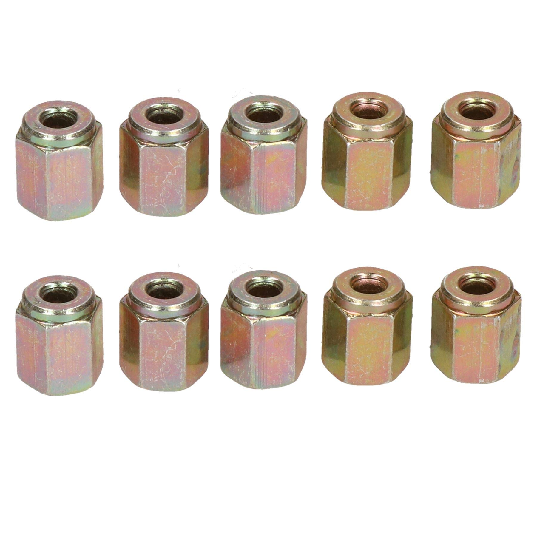 Steel Female Brake Pipe Union Fittings 10mm x 1mm for 3/16" Brake Pipe 10pc